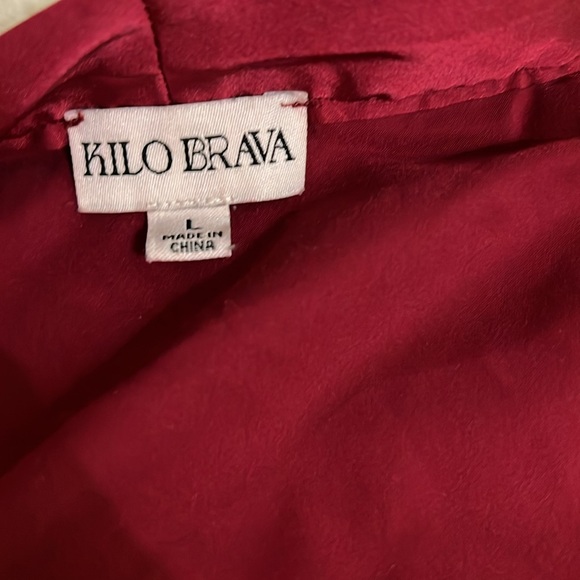 Kilo Brava ruby wine burgundy maxi satin robe L - Picture 3 of 5